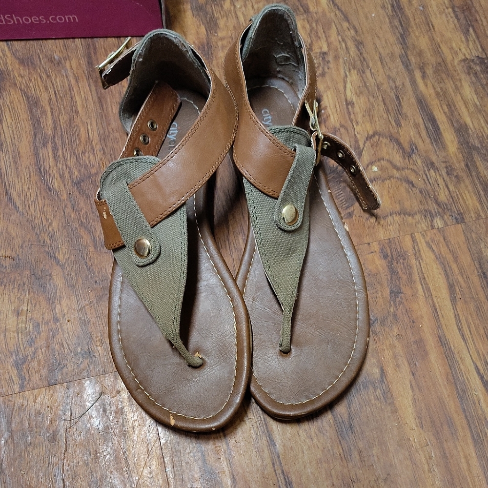 Cityclassified Brown and Tan Thong Sandals